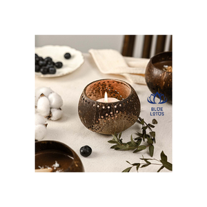 HOT SELLING COCONUT SHELL CANDLE Eco Friendly Wholesale Price Customized Design Bulk Quantity <b>Top</b> Selected From Vietnam - Product Image 1