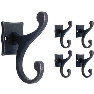 Hot Sale Rustic <b>Black</b> Vintage Double Towel <b>Coat</b> <b>Hook</b> Wall Mount Metal <b>Coat</b> <b>Hook</b> - Product Image 3