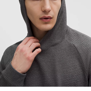 เสื้อฮู้ดแบบสวมหัวเสื้อฮู้ดทรงลำลองสีพื้นวาฟเฟิลผ้าฝ้าย100% รุ่นออกแบบได้ตามต้องการเป็นมิตรกับสิ่งแวดล้อมสำหรับฤดูใบไม้ผลิ - Product Image 4