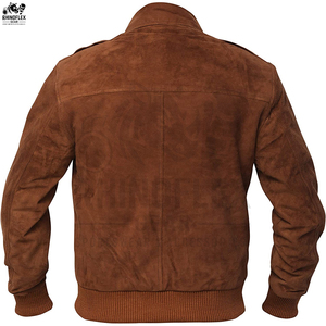 Men's Real <b>Suede</b> Leather <b>Jacket</b> Canvas Winter Breathable Casual Fully Custom Made High Quality Front Logo - Product Image 2