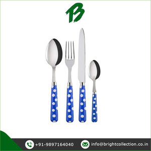 Suministro directo de fábrica Excelente calidad Diseño moderno Uso DE BODA 4 piezas Mango de resina Cuchillo Cuchara Tenedor Juego de cubiertos de La India - Product Image 2
