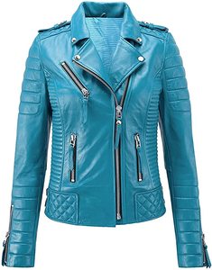 Women's Foxy Premium <b>Leather</b> Motorcycle <b>Jacket</b> Vintage Style <b>Long</b> Racer <b>Jacket</b> with Cotton Filling Premium <b>Leather</b> Vents - Product Image 6