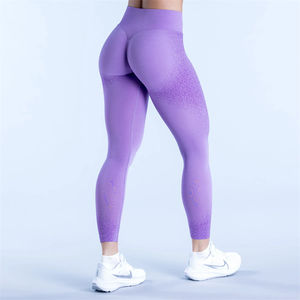Gran oferta, mallas de Yoga de punto sin costuras para mujer, mallas deportivas de cintura alta para gimnasio, levantamiento de glúteos, Yoga, entrenamiento, Fitness - Product Image 4