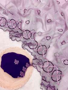 Nouveau 2024 dernière tenue de créateur à feuilles persistantes vente chaude organza saree chemisier avec broderie et séquence travail exportateur mondial - Product Image 4