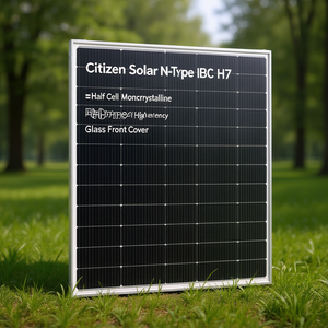 แผงโซลาร์เซลล์ Citizen Solar แบบ N-Type IBC HJT ครึ่งเซลล์ โมโนคริสตัลไลน์ ประสิทธิภาพสูง ฝาครอบด้านหน้าเป็นกระจก - Product Image 3