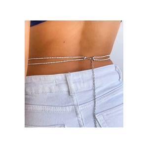 Women's Silver Waist <b>Chain</b> <b>Belt</b> with Stones - Yellow - Product Image 3
