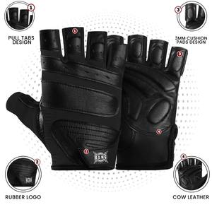 Venta al por mayor de guantes de levantamiento de pesas de entrenamiento personalizados de la mejor calidad protección superior correa de muñeca ajustable de cuero para deportes de gimnasio - Product Image 3