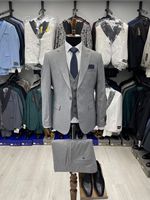 Costume italien élégant pour homme, trois pièces, coupe ajustée, noir, en coton et élasthanne, anti-plis, idéal pour les occasions formelles, les mariages et les affaires.