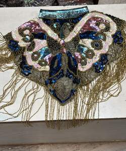 2026 Best Price <b>Beaded</b> Sequins Cape 100% Cotton Fabric Lace From India - Product Image 6