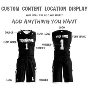 Ensemble de maillots de basket-ball réversibles et respirants personnalisés, imprimés avec votre nom et votre numéro, uniforme de sport d'équipe pour hommes et femmes - Product Image 2