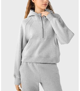 Fabricant OEM personnalisé de sweats à capuche courts pour femmes de haute qualité, sweats à capuche unis, pulls à capuche pour filles, prix de gros - Product Image 1