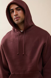 Plain <b>Pullover</b> <b>Men</b> Hoodie 100% Cotton Fleece Oversized Blank Hooded Sweatshirt Custom Logo Print Embroidery OEM Streetwear - Product Image 2