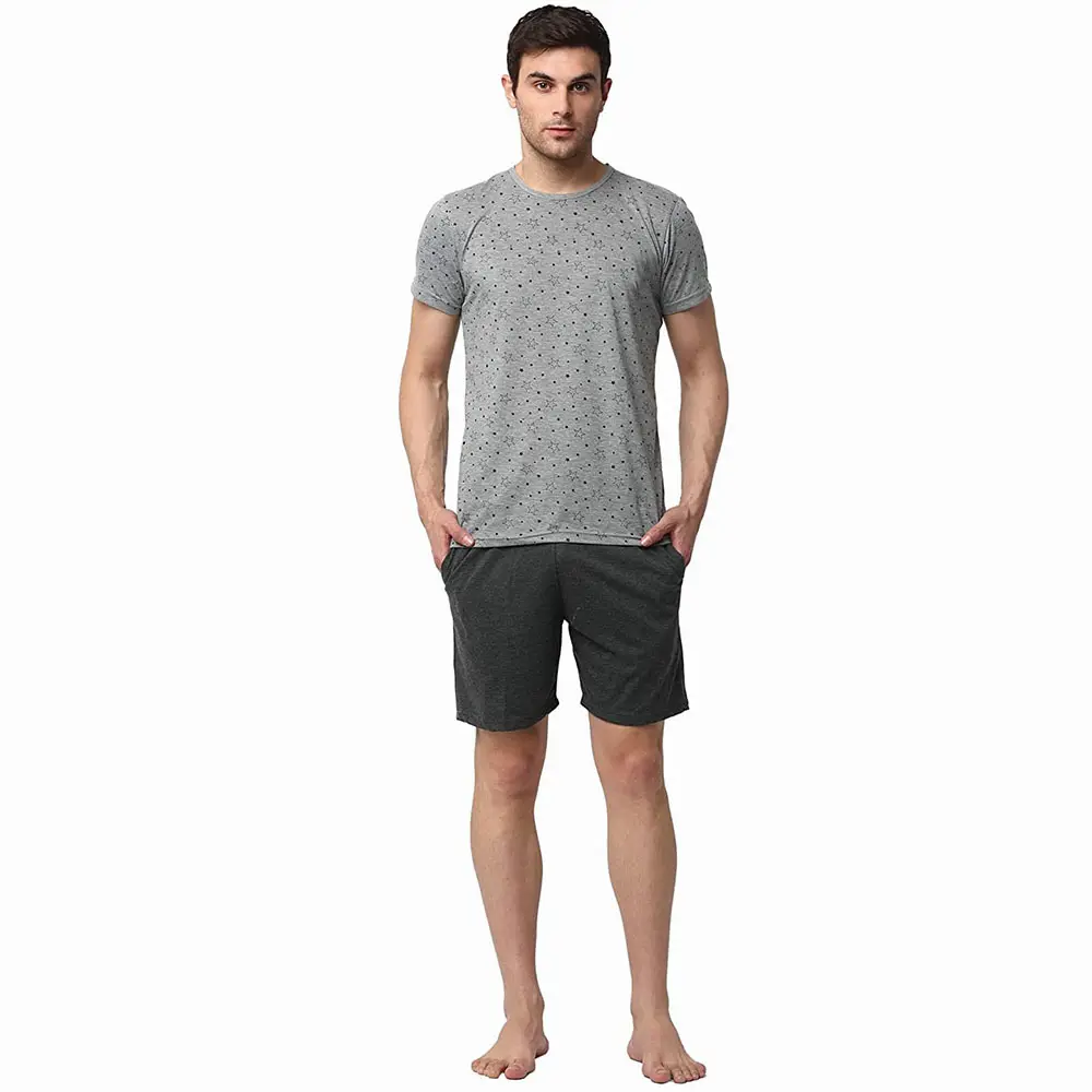 Branded Summer Sets für Männer mit grauen Hemden und schwarzen Shorts Outdoor Wear Herren 2-teilige Sets