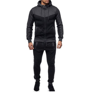 Ensemble deux pièces pour hommes avec fermeture éclair en polyester et nylon Ensemble coupe-vent respirant et confortable à porter pour hommes - Product Image 3