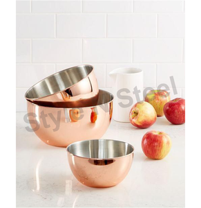 Ensaladera Oro Acero inoxidable Grado alimenticio Elegante Aislamiento térmico Mezcla Arroz Ensalada Tazón de restaurante a precio mayorista - Product Image 1