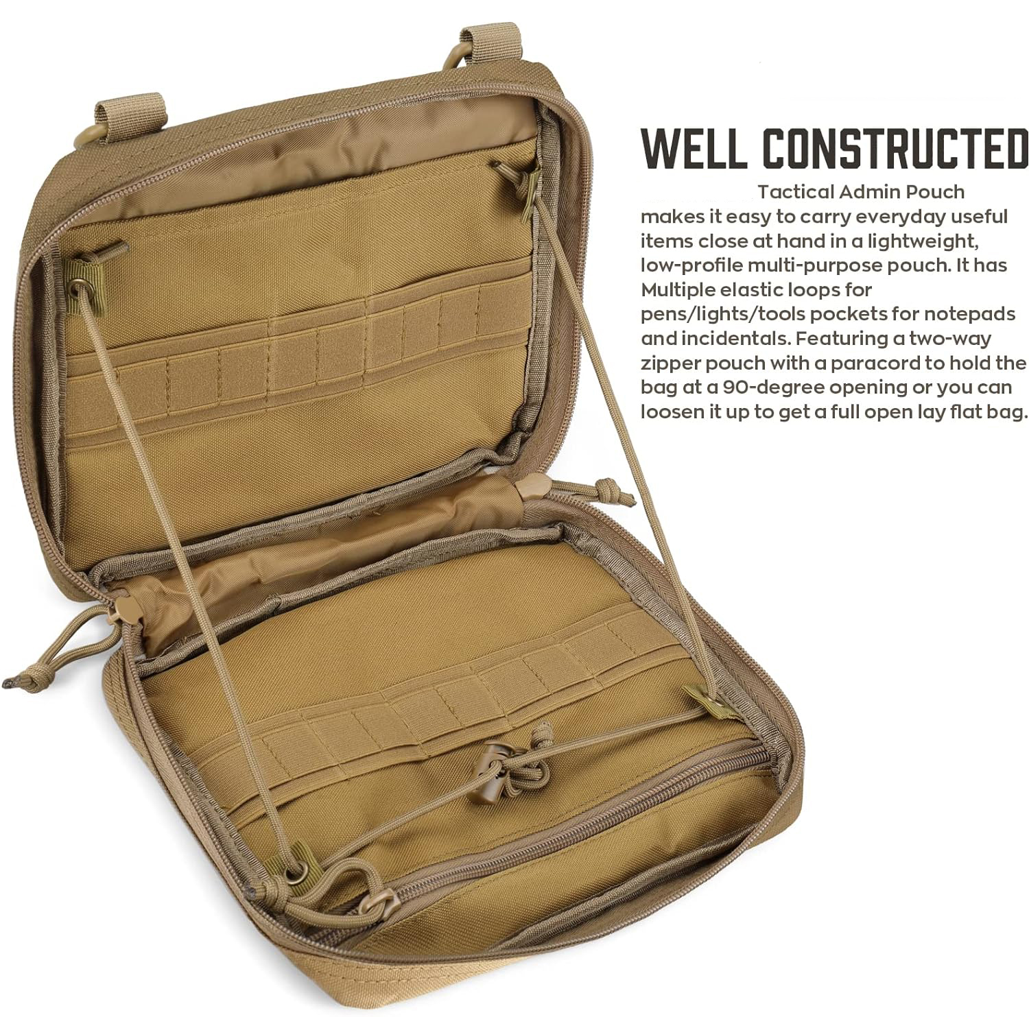 WYNEX Tactical Admin Molle Pouch, EDC EMT Medical Utility Bag Shell Design Attachments Bags Hiking Bags 1000D Nylon Waterproof