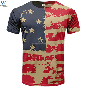 Camiseta personalizada para hombre con sublimación de bandera americana Nuevo diseño Camiseta personalizable por sublimación - Product Image 1