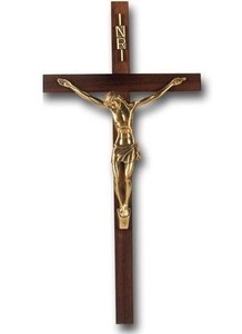 Decoración religiosa Cruz de madera Altar colgante de pared con crucifijo de latón para suministros de Iglesia artículo de decoración religiosa - Product Image 3