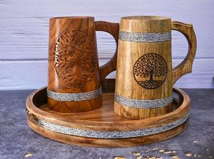 Exportador Indio de Tazas de Madera Talladas a Mano Sostenibles para Restaurantes o Cafeterías y Tiendas de Regalos Disponibles en Grandes Cantidades - Product Image 6