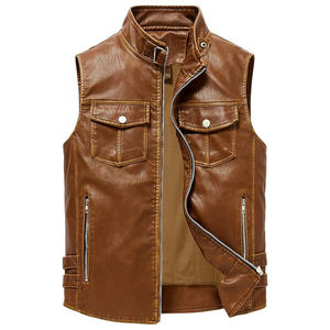 Meilleur prix de gros, gilet en toile et cuir pour homme, nouveau style, taille personnalisée, respirant, très populaire, fabriqué au Pakistan - Product Image 2