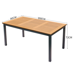 Meubles <span class=keywords><strong>de</strong></span> <span class=keywords><strong>jardin</strong></span> en <span class=keywords><strong>bois</strong></span> plastique pour l'extérieur, table et chaises <span class=keywords><strong>de</strong></span> patio avec cadre en aluminium, imperméables et résistants à la rouille - Product Image 5