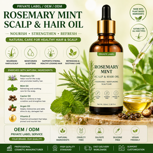 Traitement capillaire et huile nourrissante végétalienne à la menthe et au romarin pour le cuir chevelu, formule 2-en-1 adoucissante et rafraîchissante aux herbes - Product Image 2