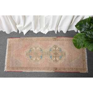 Alfombra Grande de Lana Beige Bohemio, Estilo Clásico Turco, Rectángulo Clásico para Dormitorio, Pasillo con Respaldo de Látex, 1,5x3,4 Pies - Product Image 1