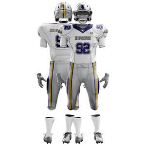 Conjunto de uniforme de fútbol americano para adultos jóvenes superventas, aparejos de sublimación transpirables totalmente personalizados, entrenamiento impreso de sarga - Product Image 6