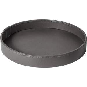 Bandeja de cuero hecha a mano india con almacenamiento de bandeja decorativa montada en cuero negro y marrón y bandeja para servir frutas secas a la venta - Product Image 2