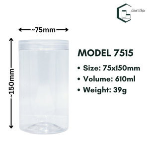 Bocaux alimentaires en plastique PET à large bouche de qualité supérieure avec bouchon à vis de 75mm de diamètre pour aliments et boissons TINH DIEU VIETNAM - Product Image 2