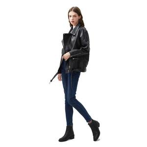 Chaqueta de cuero genuino puro hecha fácilmente disponible para mujer Nuevo estilo Ropa de invierno Chaqueta de mujer de color personalizado - Product Image 5