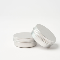 Boîtes en aluminium de qualité alimentaire supérieure 50g/60g/120g avec couvercle à vis argenté, logo personnalisé, livraison rapide, pour crème pour le visage, cosmétiques, cire, bonbons