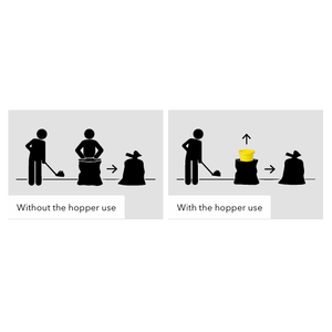 Tolva de llenado de bolsas autoportante, ligera e industrial para uso en almacenes con materiales de construcción plásticos sueltos y a granel - Product Image 4