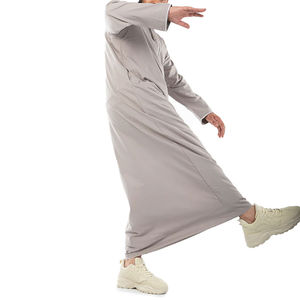 Kaftan Jubbah Thobe Arabe Daffah, vêtement islamique pour hommes, couleur unie, léger, service OEM, pour adultes, Thobe musulman à vendre - Product Image 3