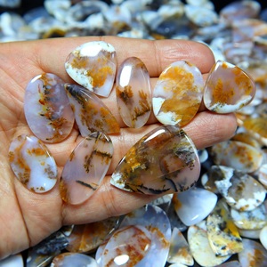 Venta al por mayor Natural dendrítico musgo ágata cabujón de piedras preciosas sueltas para la fabricación de joyas Natural suave ágata dendrítica - Product Image 5