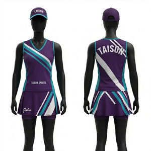 Uniforme de netball pour femmes de qualité supérieure, tissu polyester respirant 180 GSM, design à panneaux dégradés bleus, sublimation, logo d'équipe personnalisé - Product Image 3