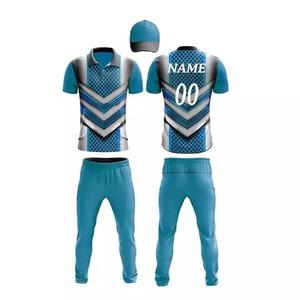 Ensemble d'uniformes d'équipe de cricket personnalisés 100% polyester Tissu imprimé Logo Design Anti-Bactérien Spandex/Polyester Hommes Adulte Haut - Product Image 1