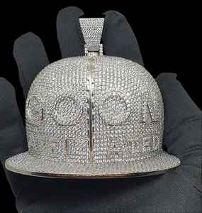 Custom High Quality VVS Moissanite Diamond <b>Pendants</b> 925 Silver Iced Out Hip Hop Pendent <b>for</b> <b>Men</b> Moissanite Cap Pendent - Product Image 1