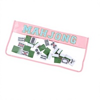 Mini-étui de rangement pliable moderne pour Mahjong, en PVC imperméable, avec motif de lettres brodées, portable