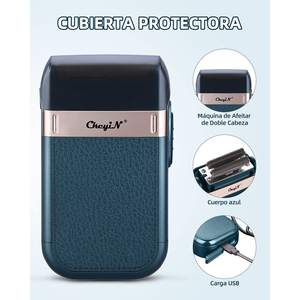 เครื่องโกนหนวดไฟฟ้ากันน้ำ 5 ใบมีดแบบลอยตัว เครื่องโกนหนวดแบบหมุนสำหรับโกนหนวดบนใบหน้า ใบมีดสามชั้น IPX7 ล้างทำความสะอาดได้ สำหรับผู้ชายและผู้หญิง - Product Image 5