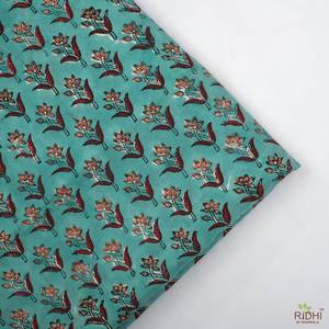 Ridhi ชุดเดรสผ้าฝ้าย100% สำหรับผู้หญิงที่นอนงานฝีมือสีฟ้าลายมะฮอกกานีแซลมอนสีชมพู - Product Image 5