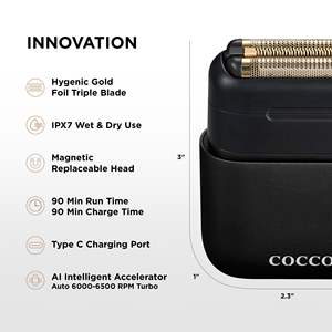 Afeitadora Higiénica de Triple Cuchilla Negra, Uso en Seco/Húmedo, Cabezal Magnético Reemplazable, 90 Minutos de Autonomía, Resistente al Agua IPX7, Lavable - Product Image 5