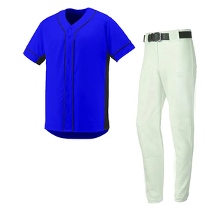 Precio al por mayor de logotipo personalizado de los hombres baratos de malla en blanco uniforme de béisbol Jersey Set Top uniforme de béisbol en multicolor - Product Image 3