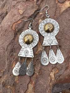 Pendientes bohemios con cuentas y diseño de turquesa, flecos en cascada, regalo de joyería único - Product Image 5