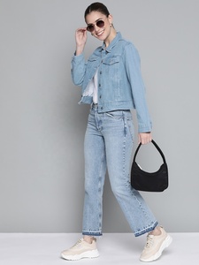 Veste en jean tricotée décontractée surdimensionnée pour femme OEM avec rembourrage en coton, veste d'hiver écologique pour femmes - Product Image 5