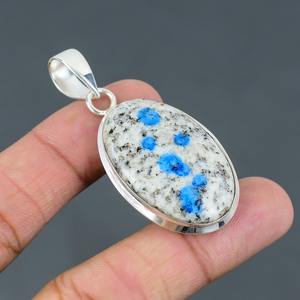 K2 Jasper fait à la main de mariage meilleur cadeau pour les filles 925 pendentif en argent sterling avec 925 timbre pendentif en argent bijoux - Product Image 4