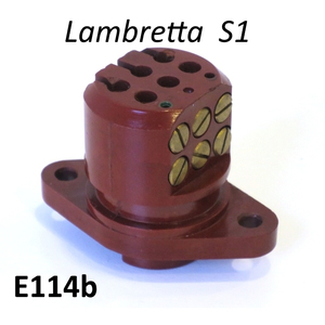 Bloque de conectores eléctricos de baquelita para cables de volante LT (sobre el brinco del magneto) Lambretta LI S1 LI (Vers.1) + TV1 - Product Image 1