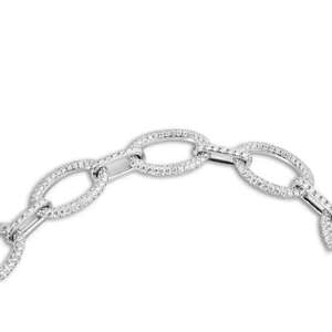 Cadena Cubana Moderna para Hombre de Alta Calidad en Oro Blanco con Diamantes Redondos Cultivados en Laboratorio, Collares de Cadena Fina - Product Image 2