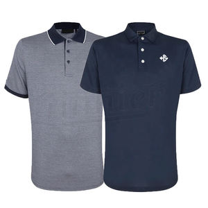 Polo de negocios de 100% algodón para hombre, estampado de tela personalizado con patrón sólido para verano, estilo informal de talla grande - Product Image 1