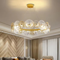 Lustre moderne en métal et verre cristal pour le salon en gros Lampes suspendues Lustre en aluminium de haute qualité